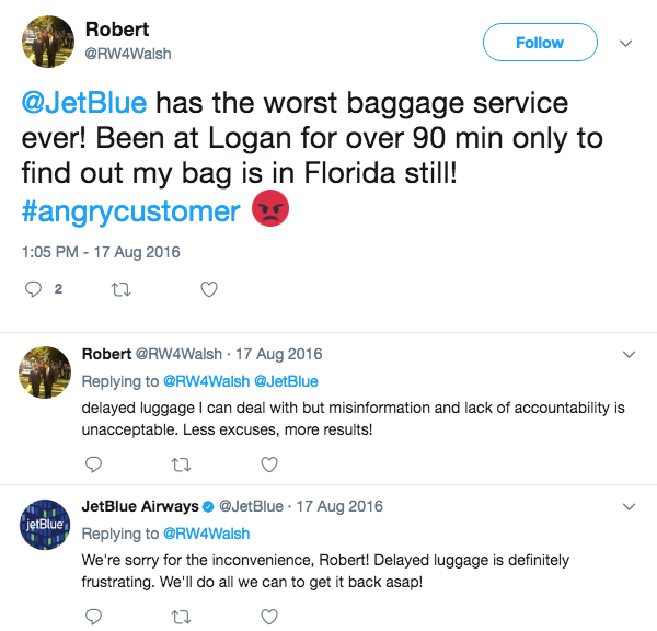 Twitter customer service