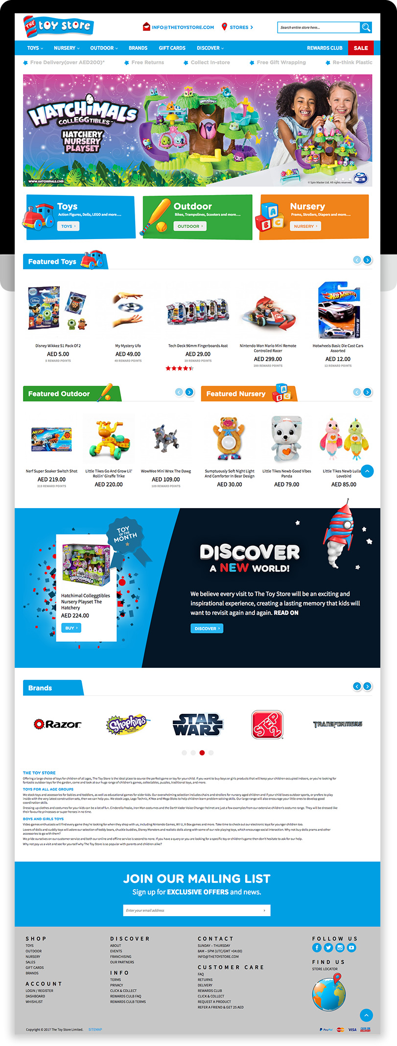 The Toy Store Magento Ecommerce Website on Desktop