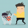 Man with shopping basket - 8 Ways to Nail Your Cart Abandonment Emails