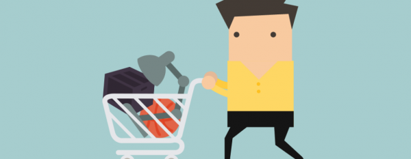 Man with shopping basket - 8 Ways to Nail Your Cart Abandonment Emails