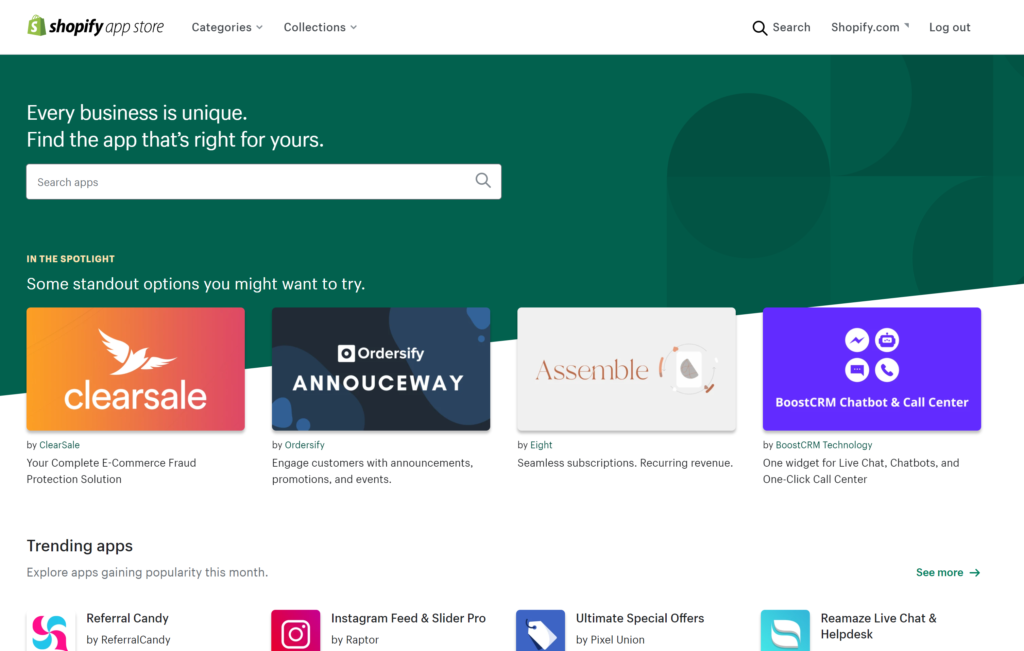Shopify App Store is home to thousands of free and paid for apps 